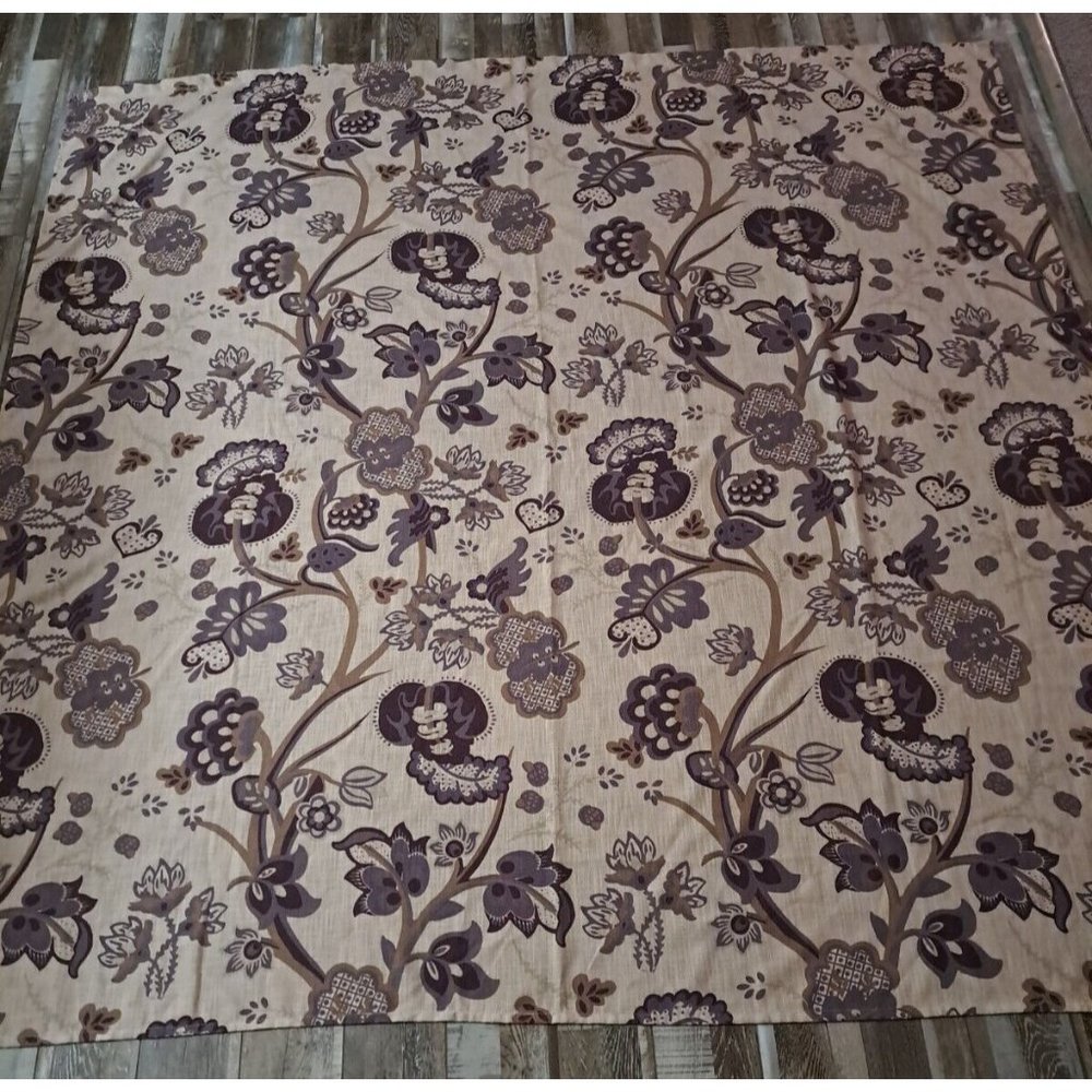 Target Home Fabric Shower Curtain Beige Purple Wild Floral Garden Contemporary